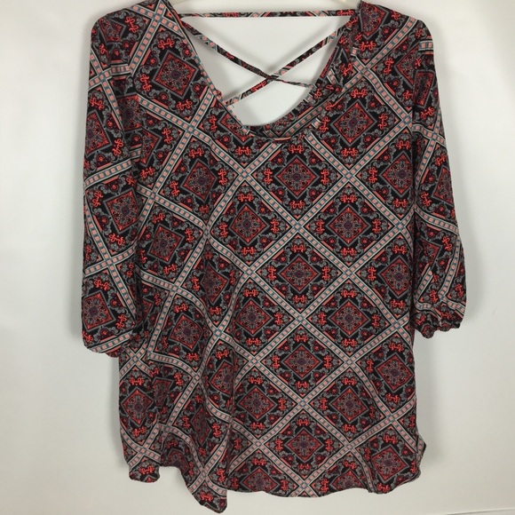 Signature Style Tunic Blouse Sz. L multicolor Nice - Picture 5 of 7